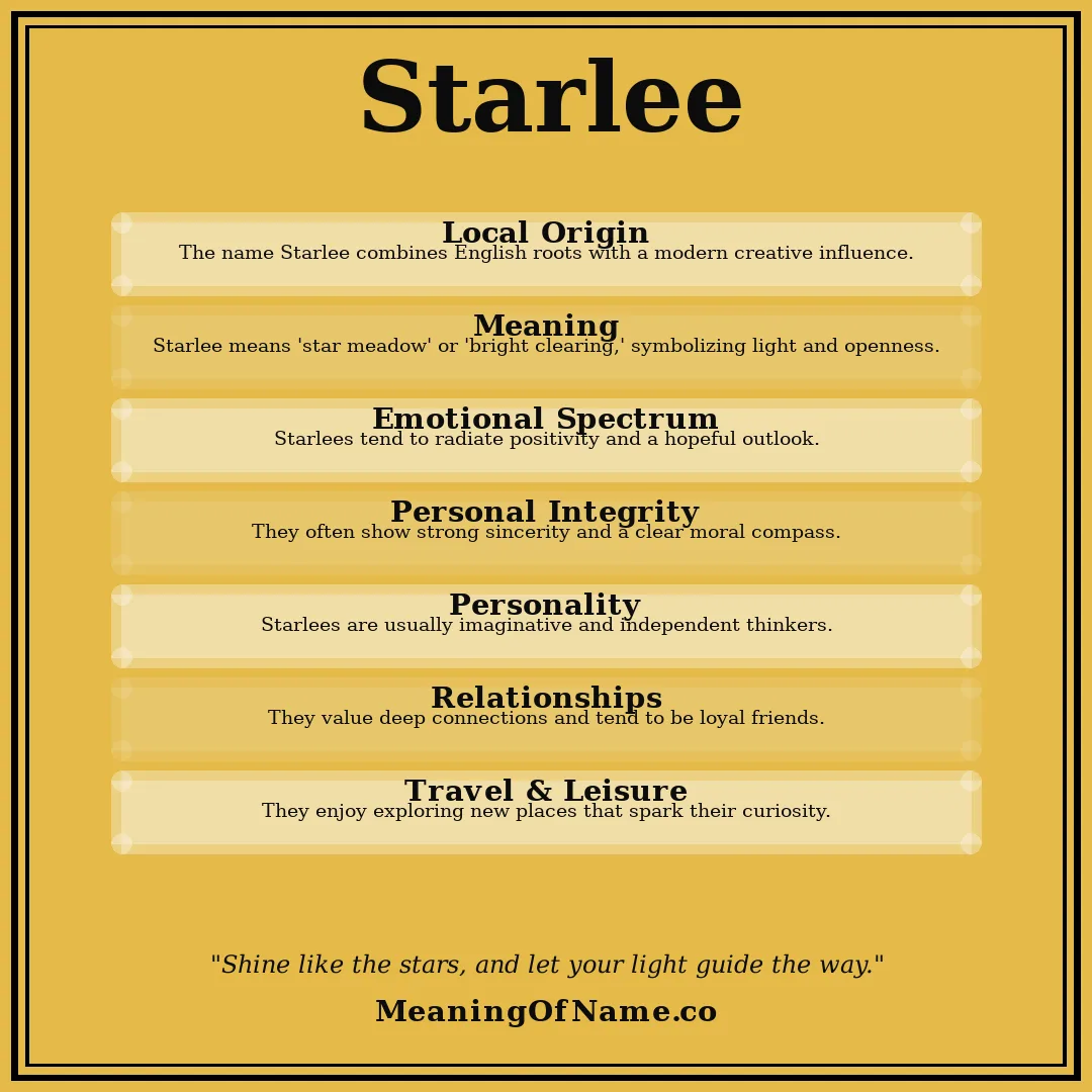 Starlee name meaning poster