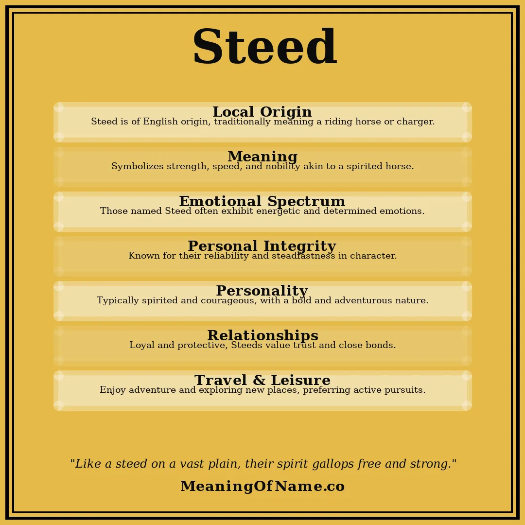 Steed name meaning poster