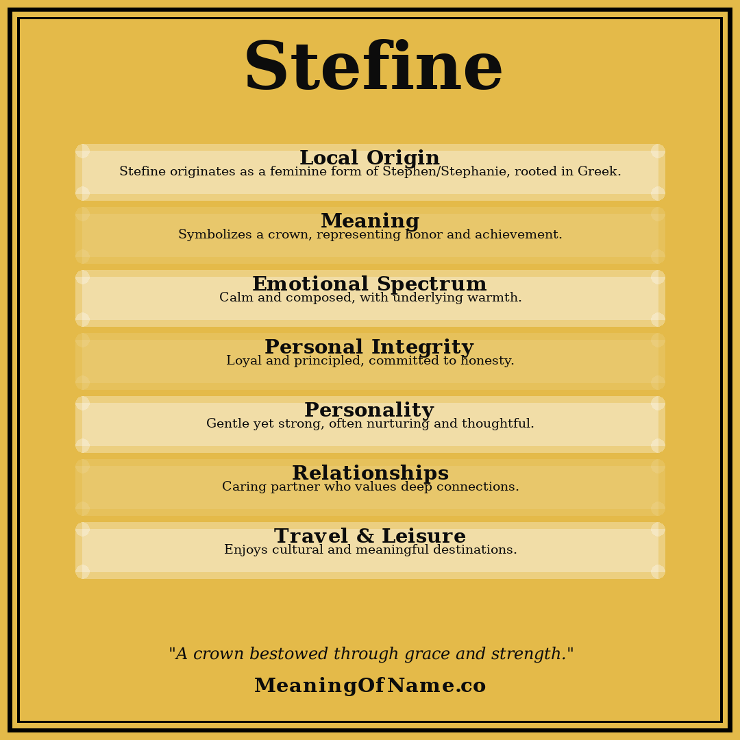 Stefine name meaning poster