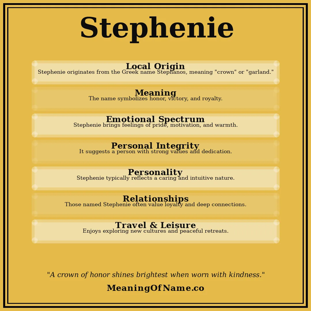 Stephenie name meaning poster