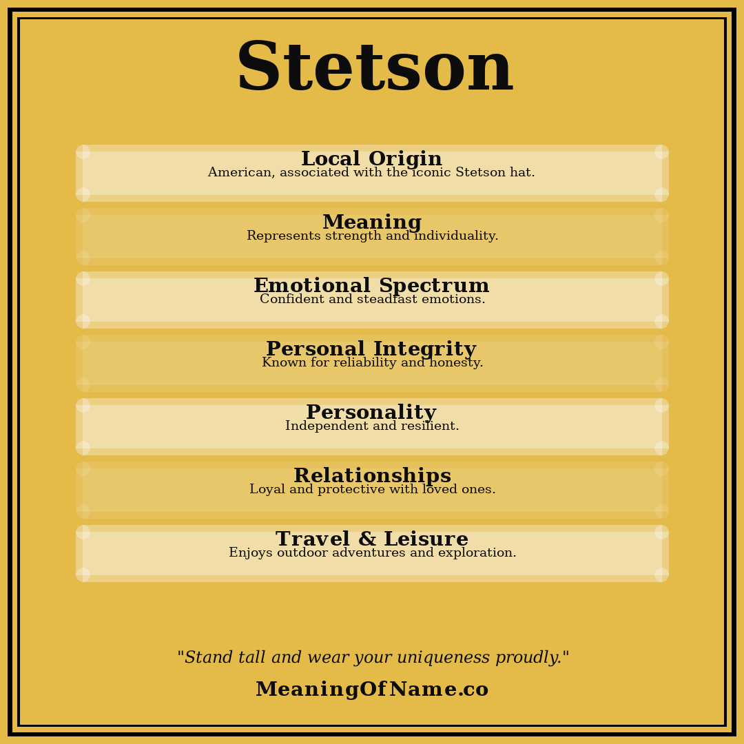 Stetson name meaning poster