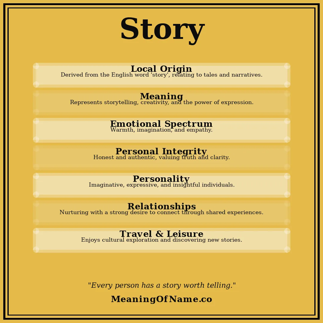 Story name meaning poster