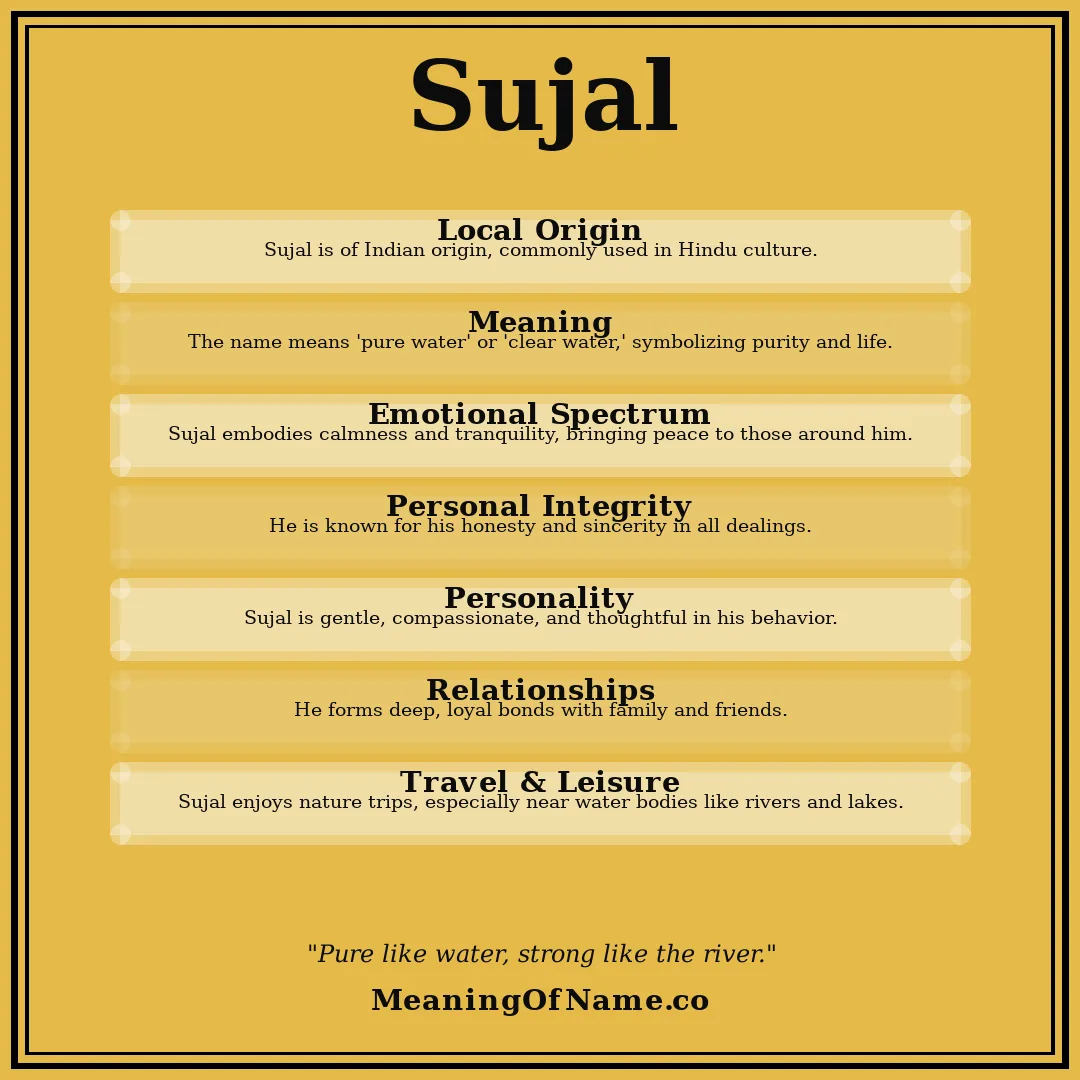 Sujal name meaning poster