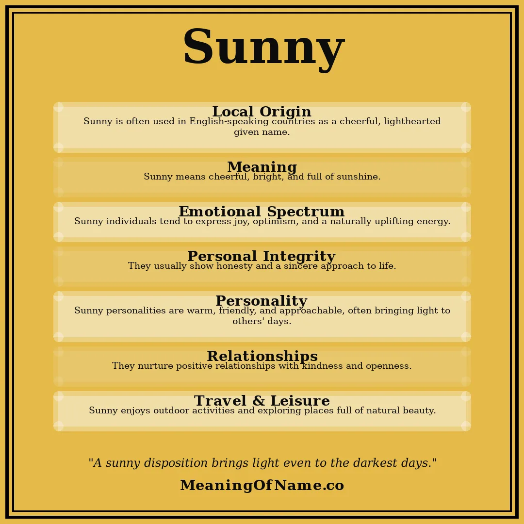 Sunny name meaning poster
