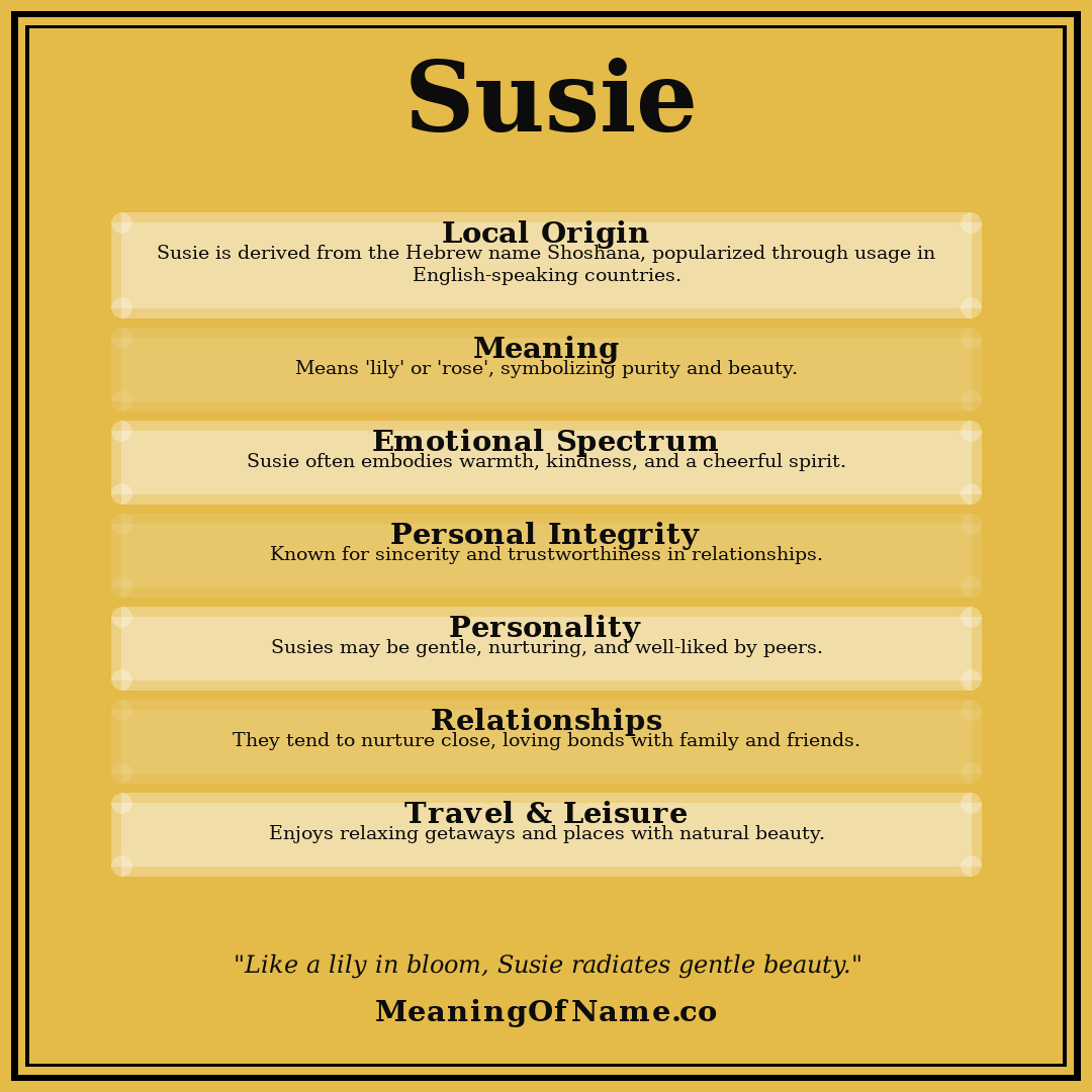 Susie name meaning poster