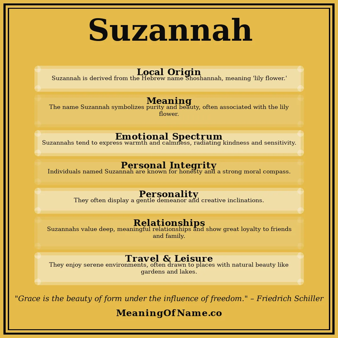 Suzannah name meaning poster