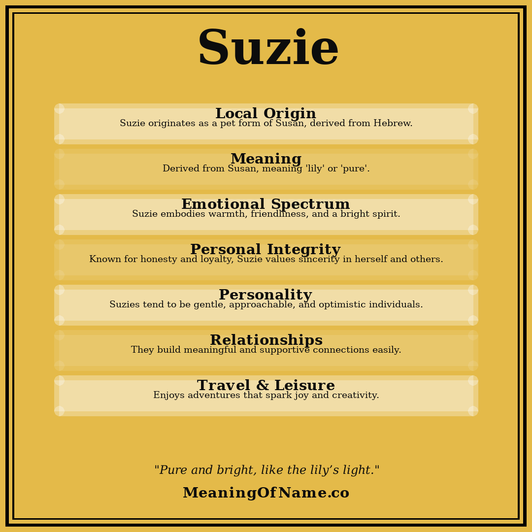Suzie name meaning poster