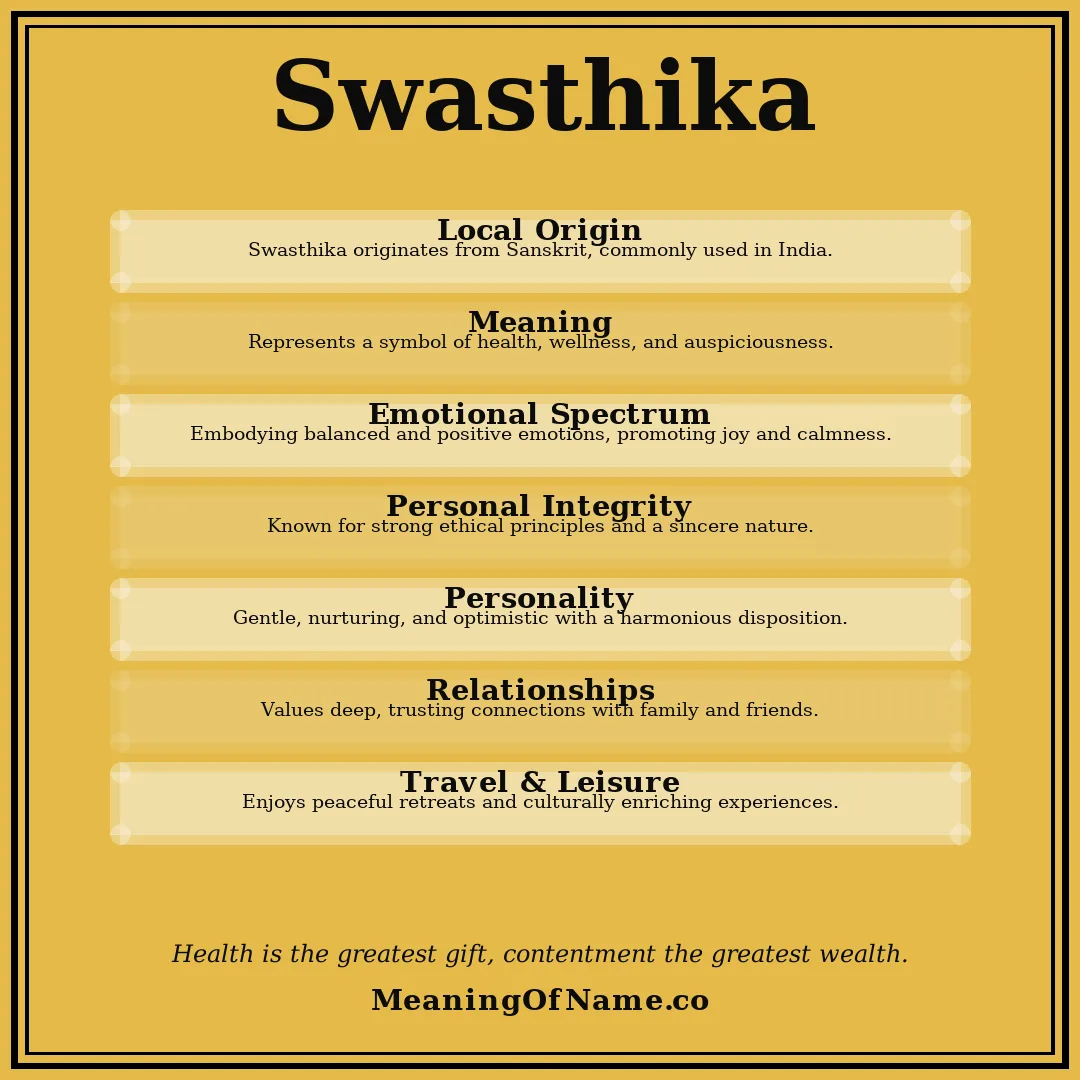 Swasthika name meaning poster