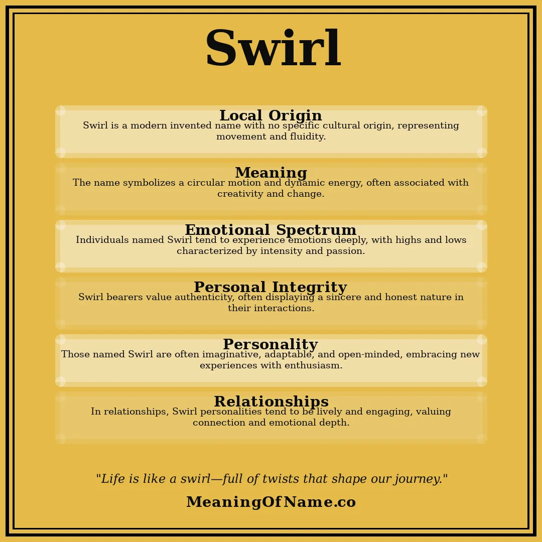 Swirl name meaning poster