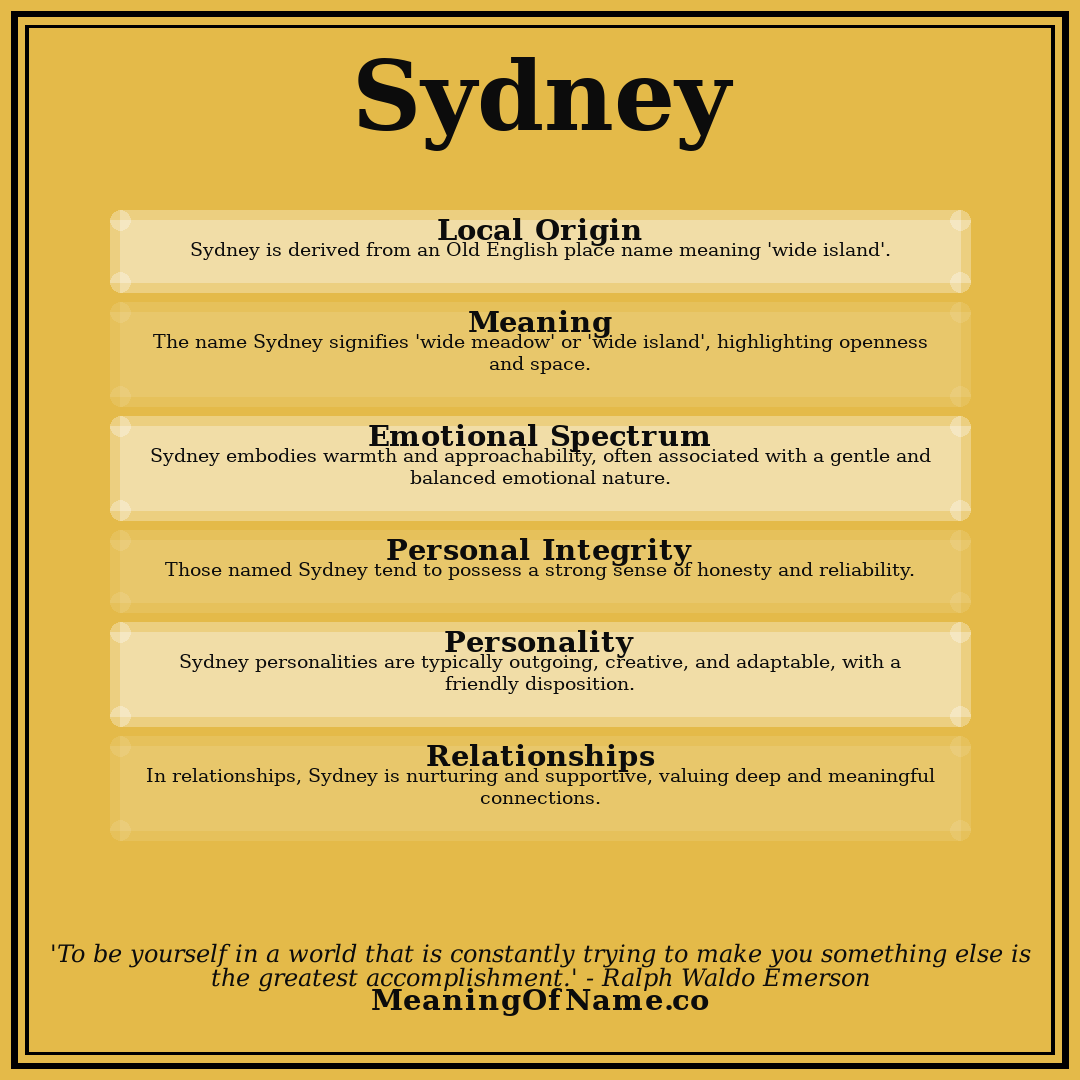 Sydney name meaning poster
