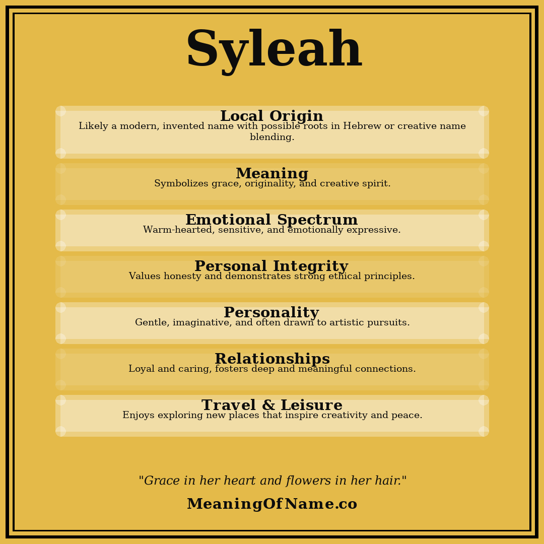 Syleah name meaning poster