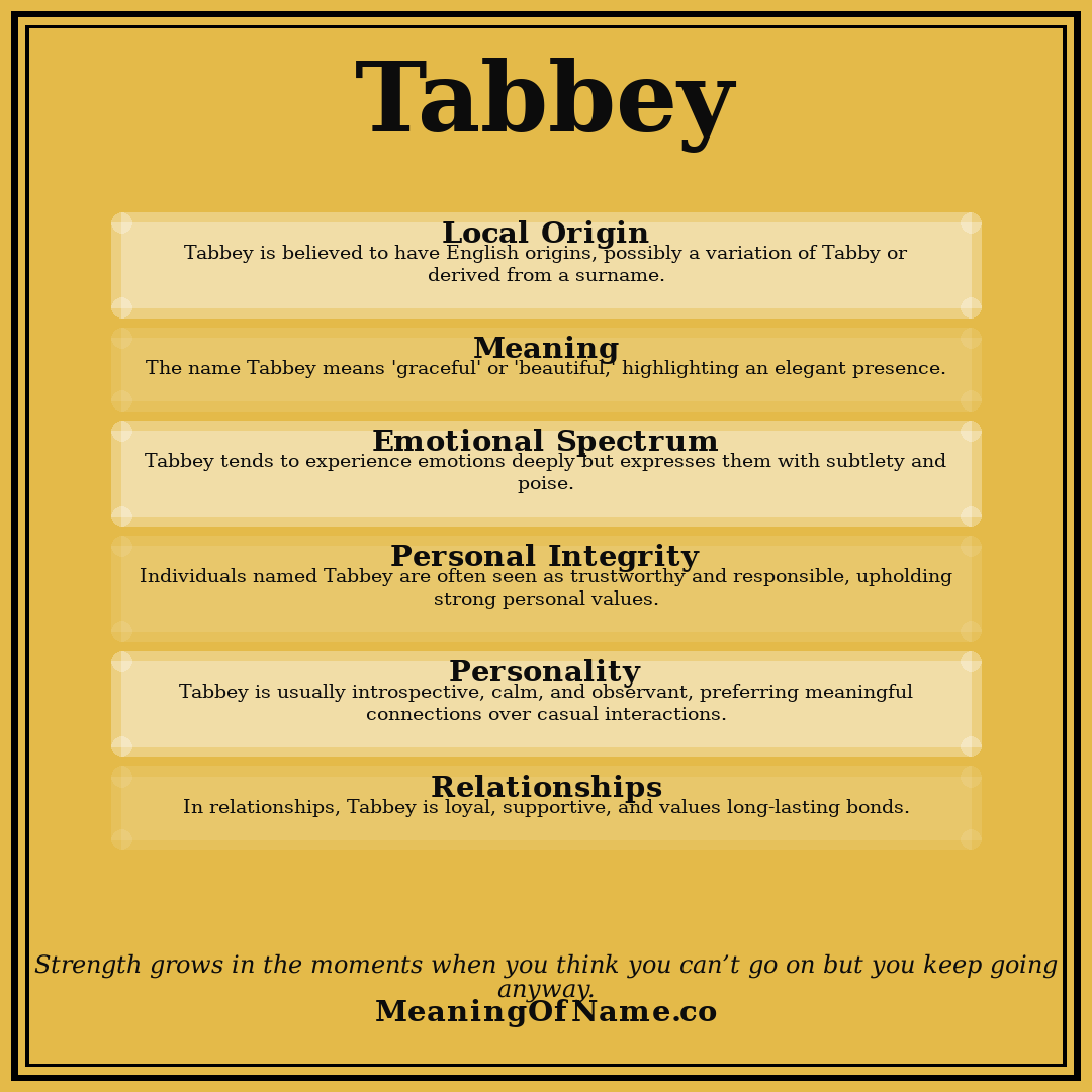 Tabbey name meaning poster