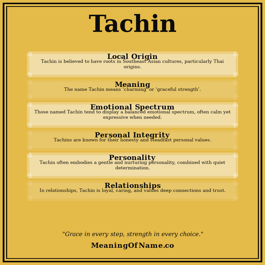 Tachin name meaning poster