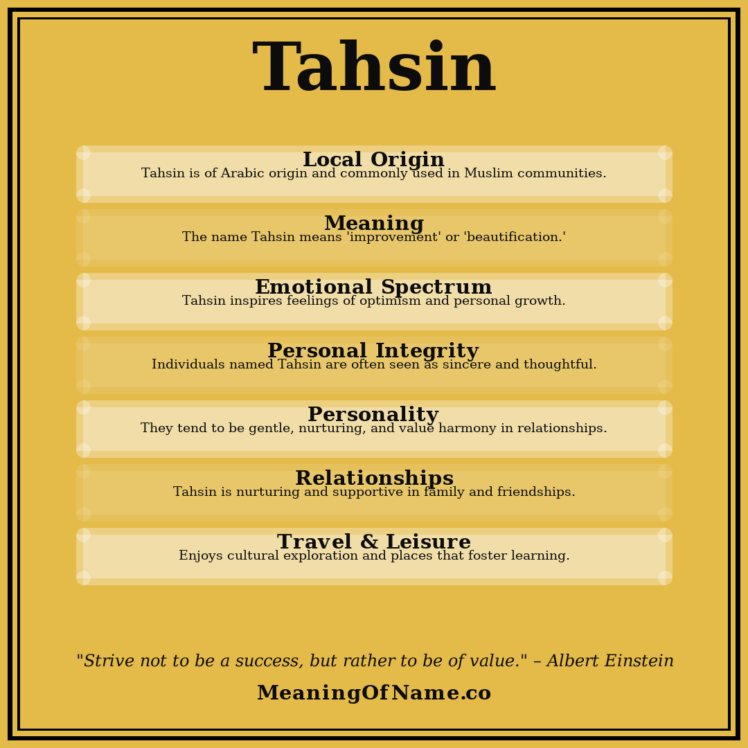 Tahsin name meaning poster