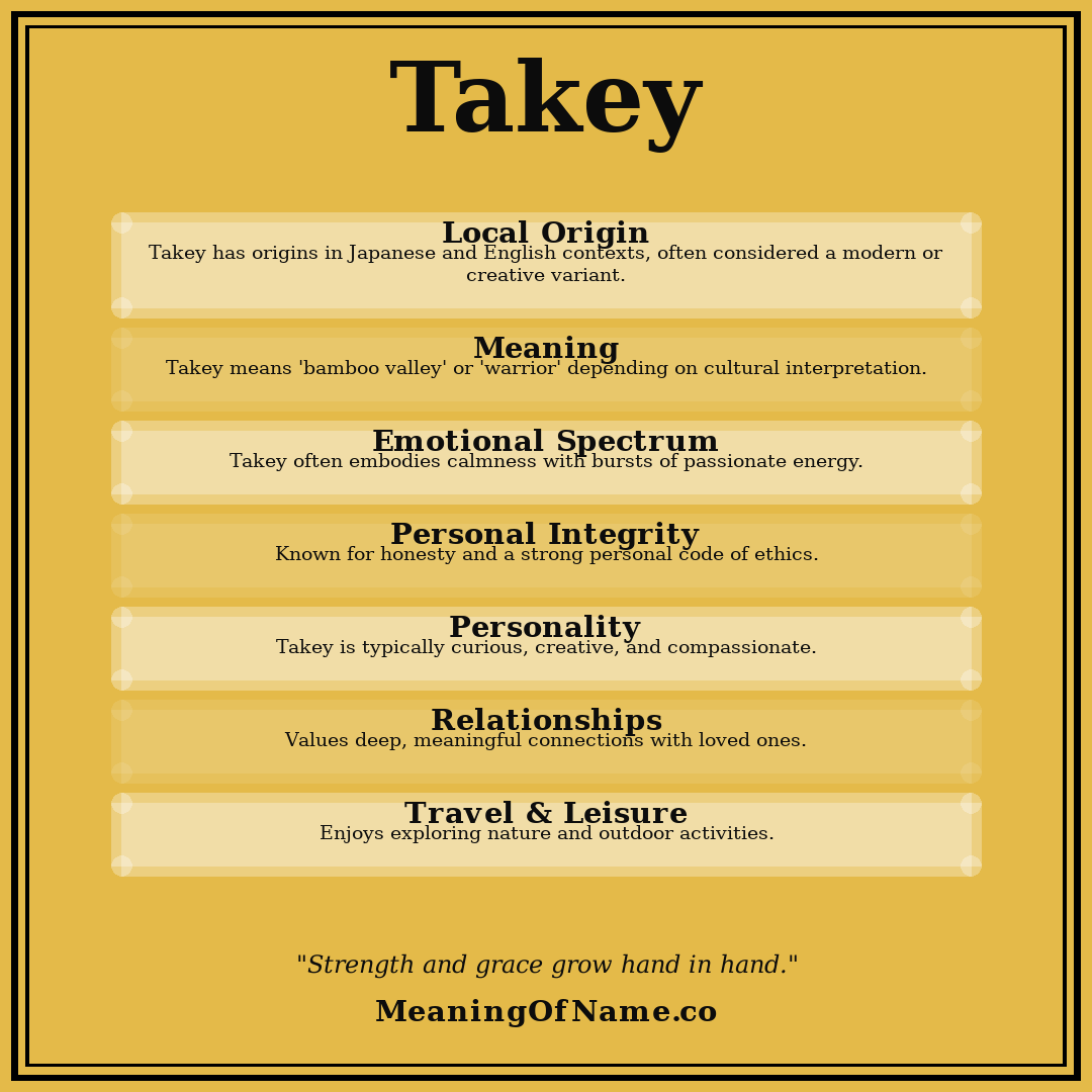 Takey name meaning poster