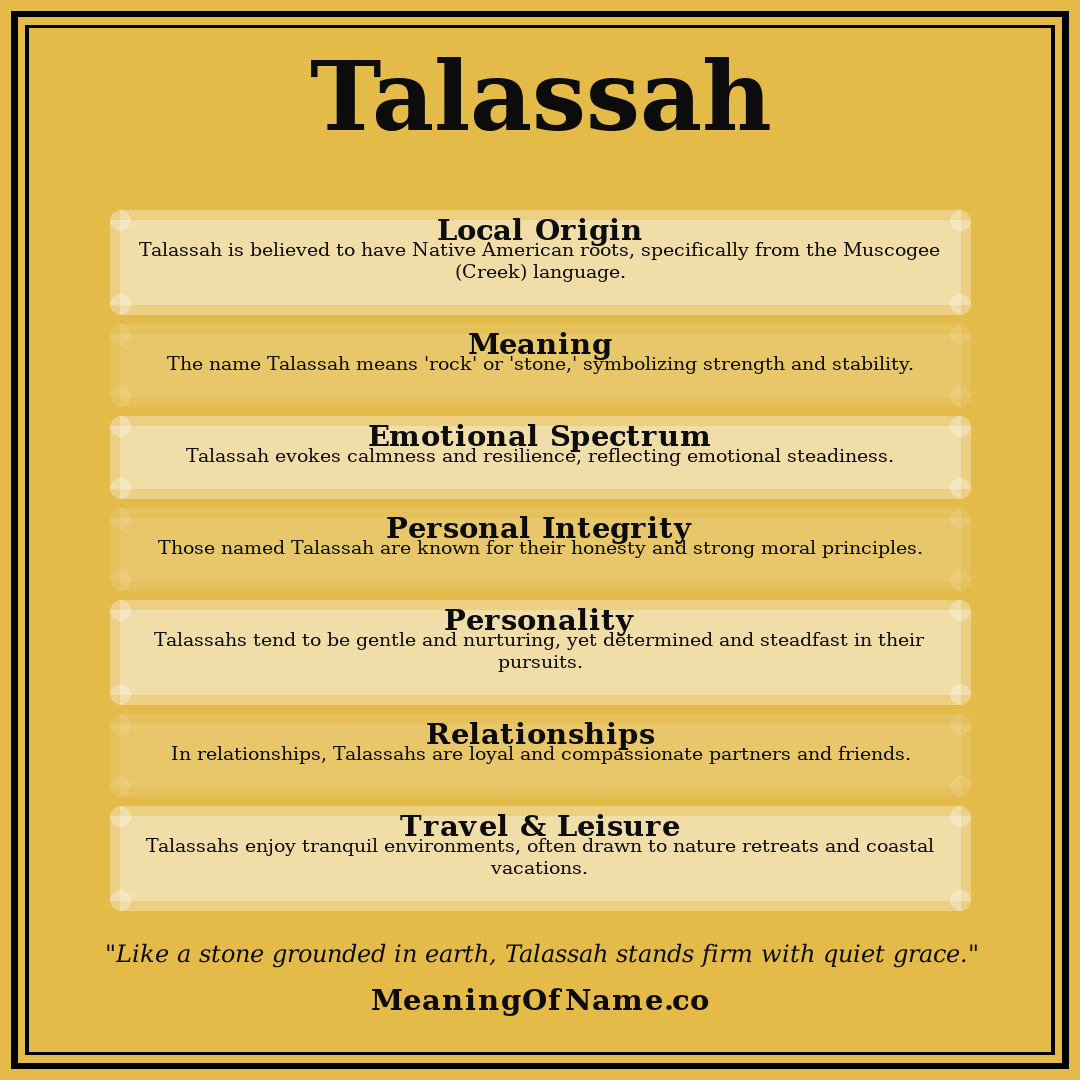 Talassah name meaning poster