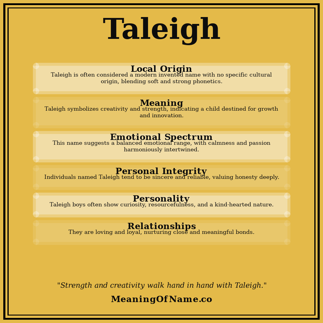Taleigh name meaning poster