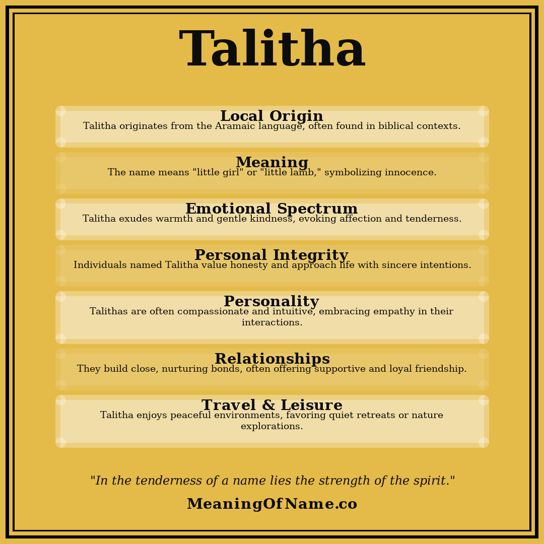 Talitha name meaning poster