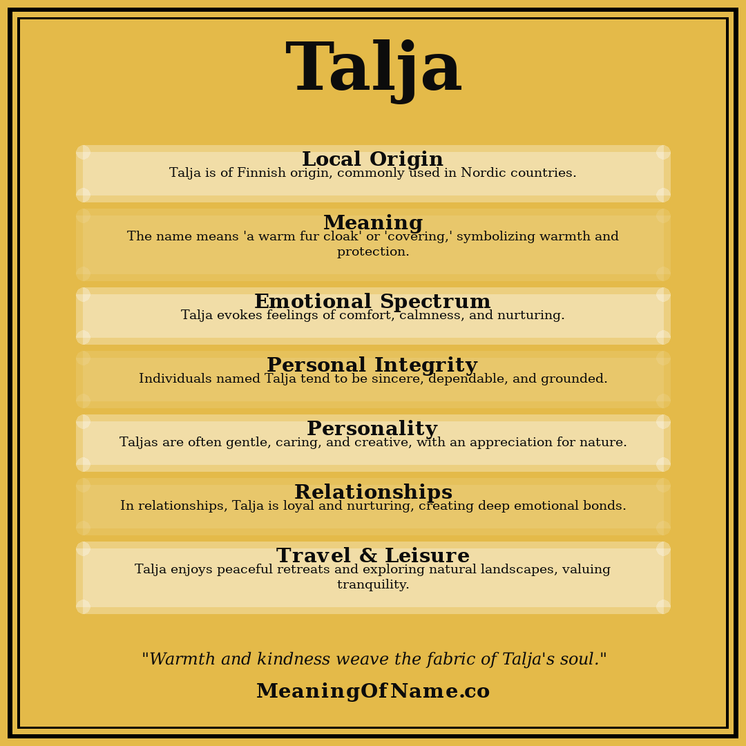 Talja name meaning poster