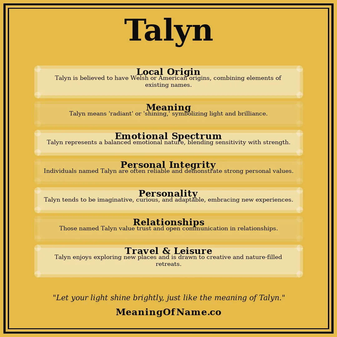 Talyn name meaning poster