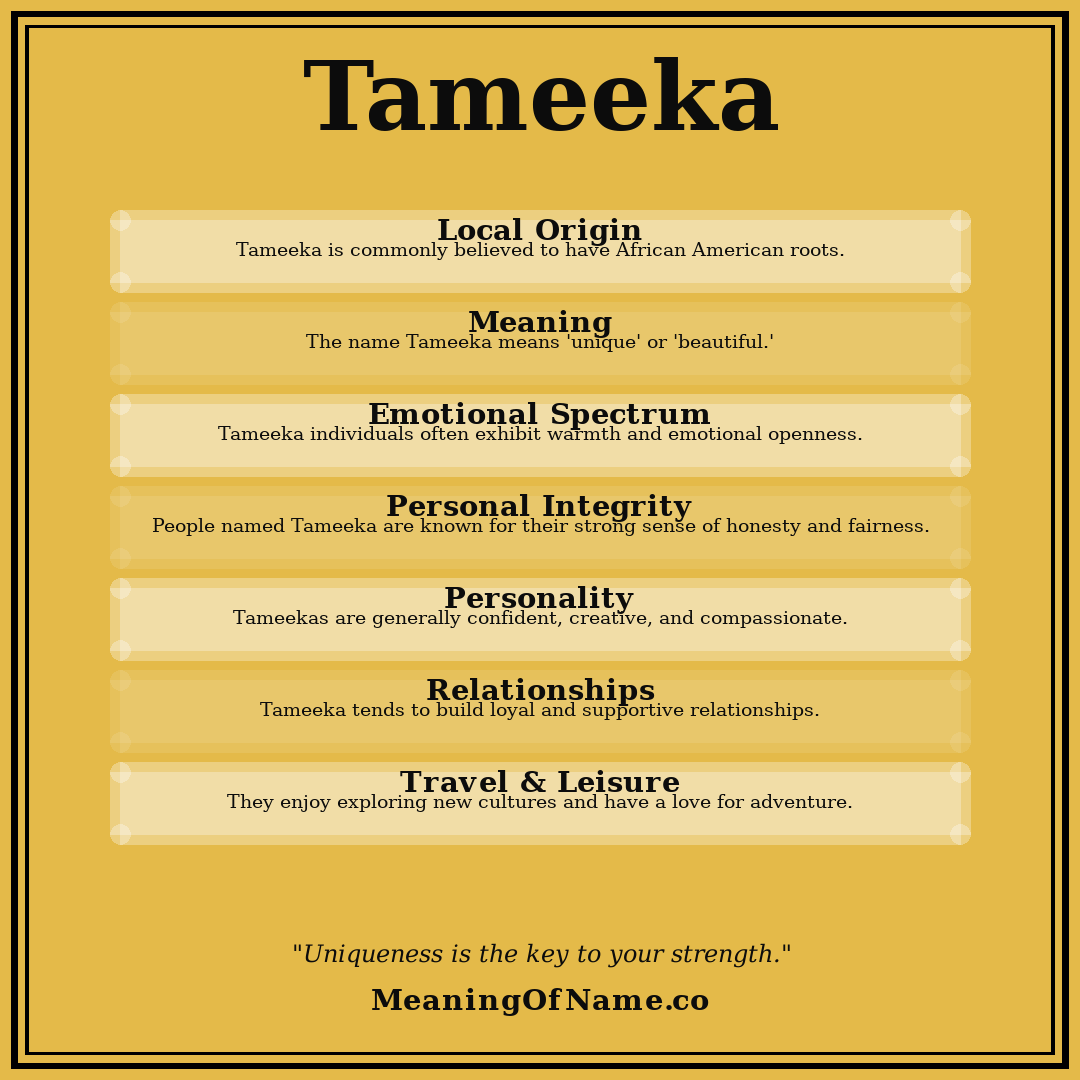 Tameeka name meaning poster
