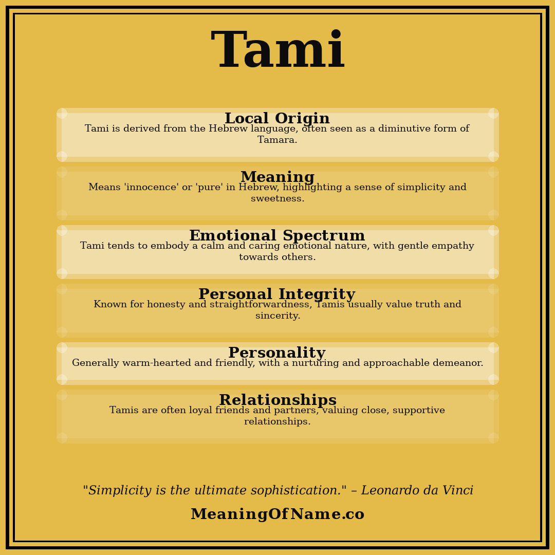 Tami name meaning poster