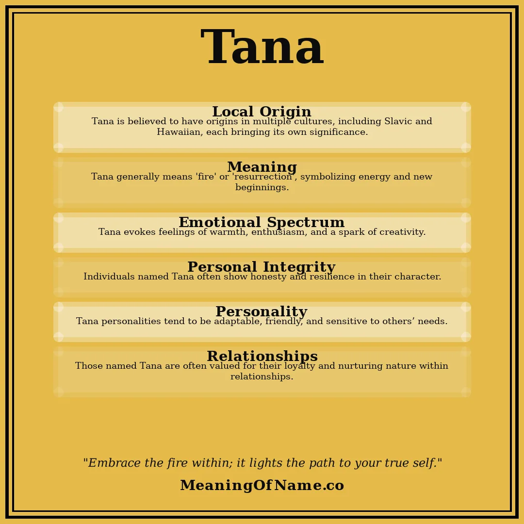 Tana name meaning poster