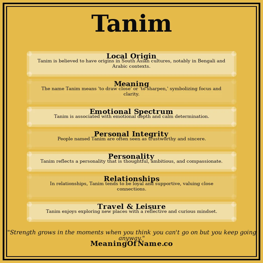 Tanim name meaning poster