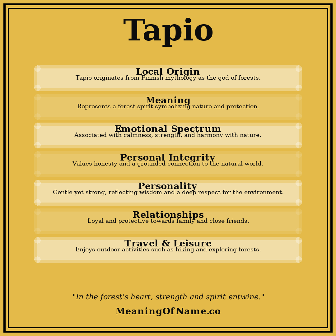 Tapio name meaning poster