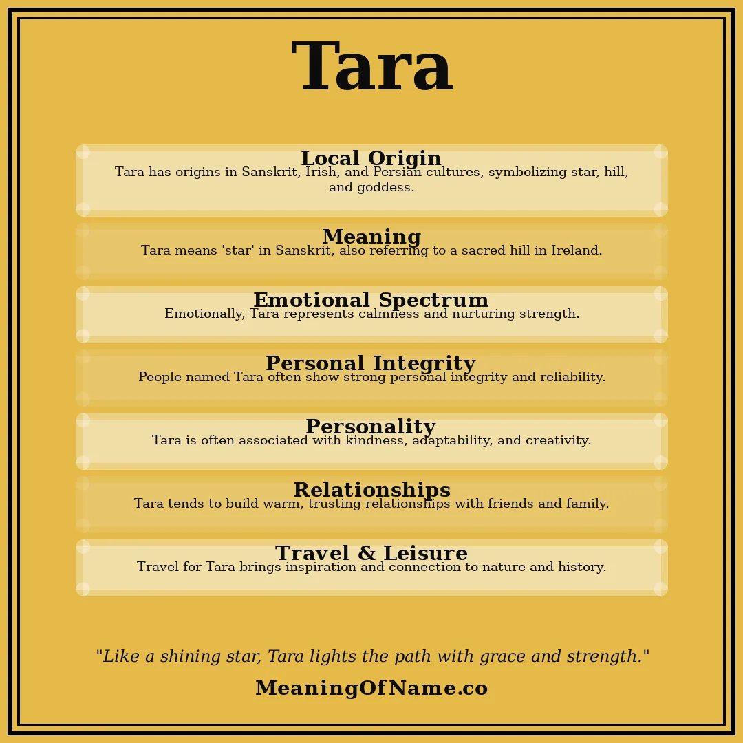 Tara name meaning poster