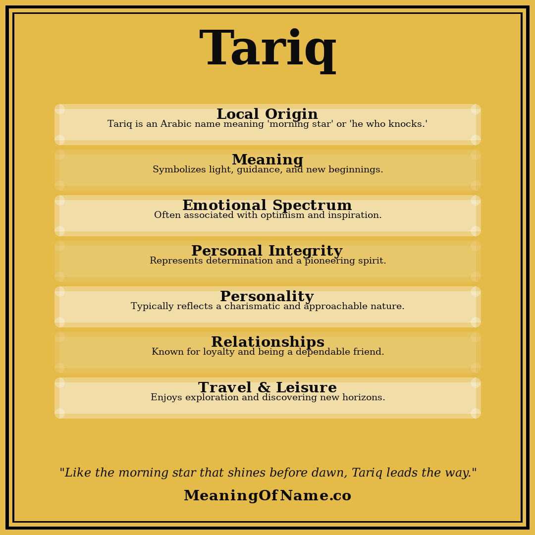 Tariq name meaning poster