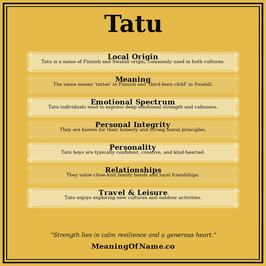 Tatu name meaning poster