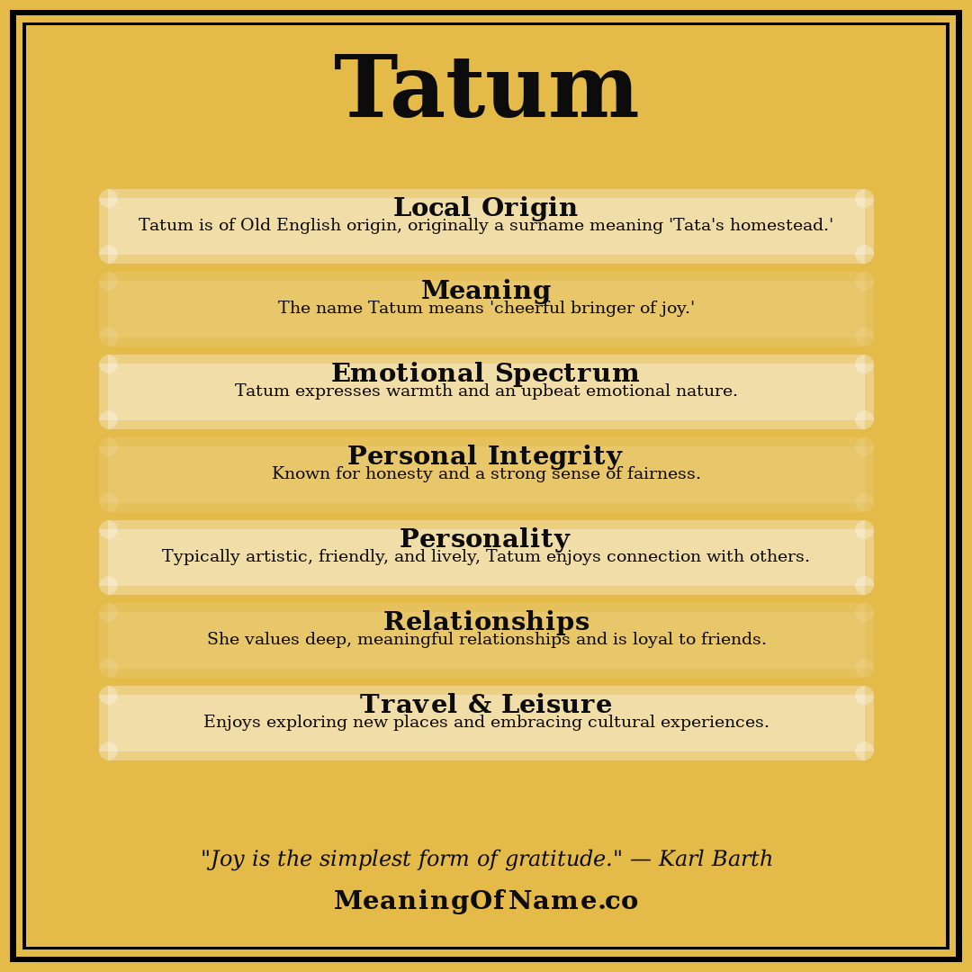 Tatum name meaning poster