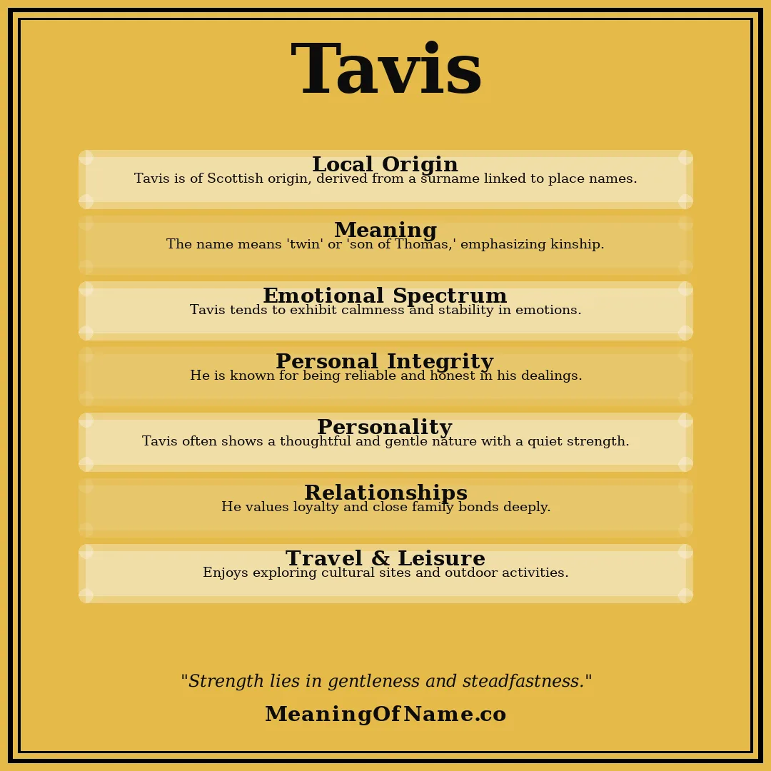Tavis name meaning poster