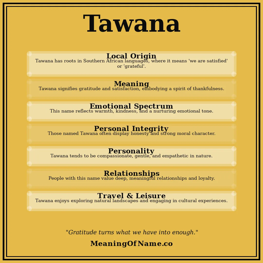 Tawana name meaning poster