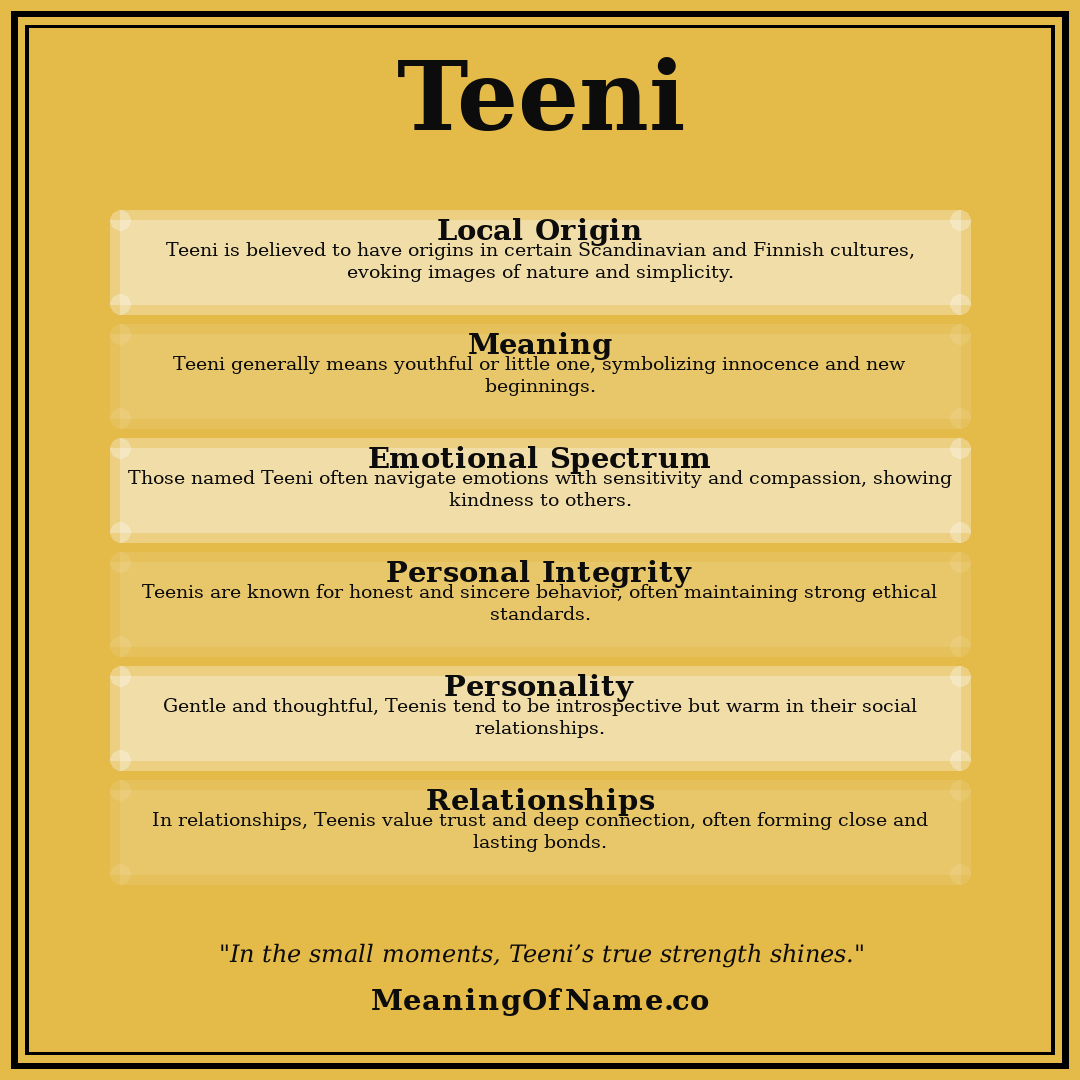 Teeni name meaning poster