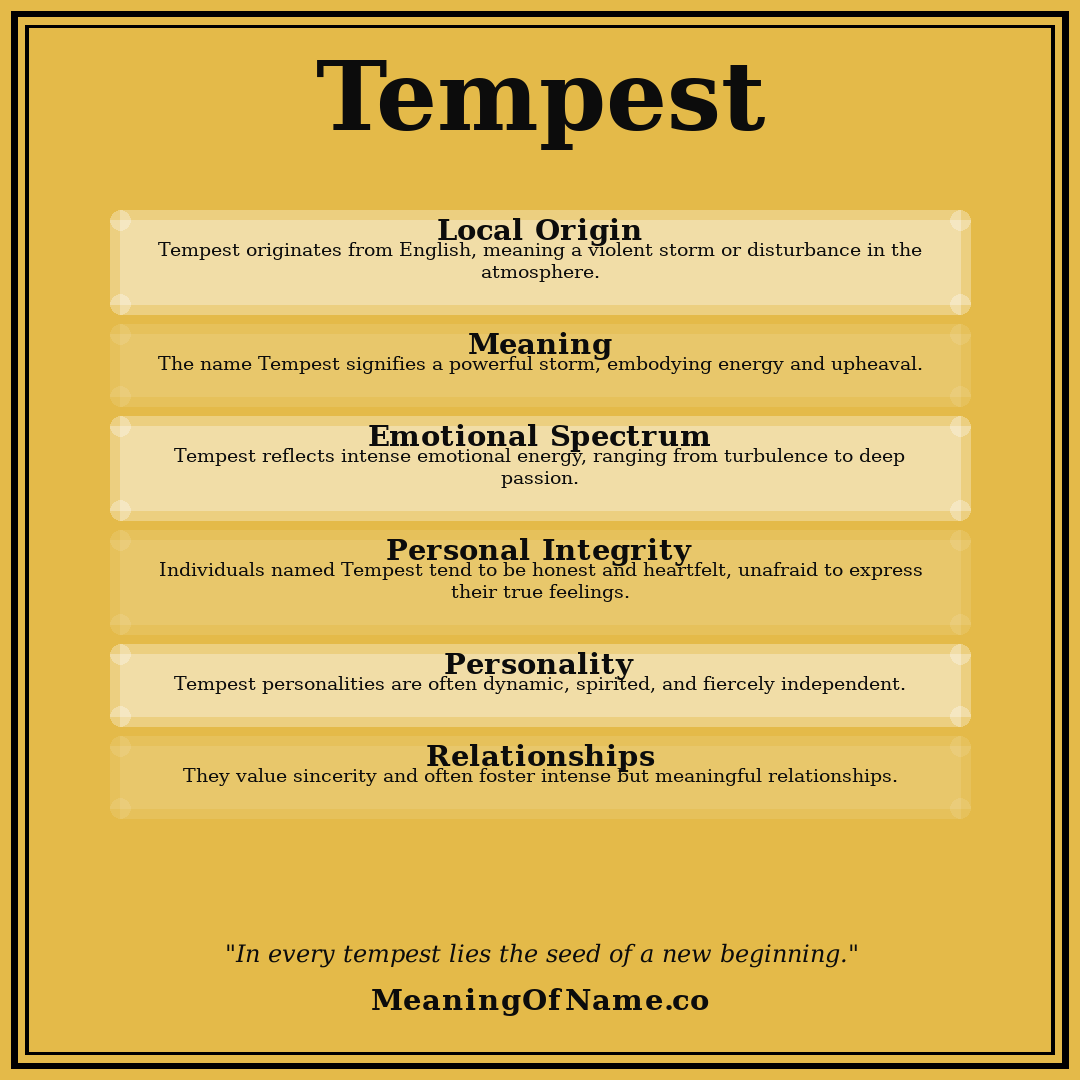 Tempest name meaning poster