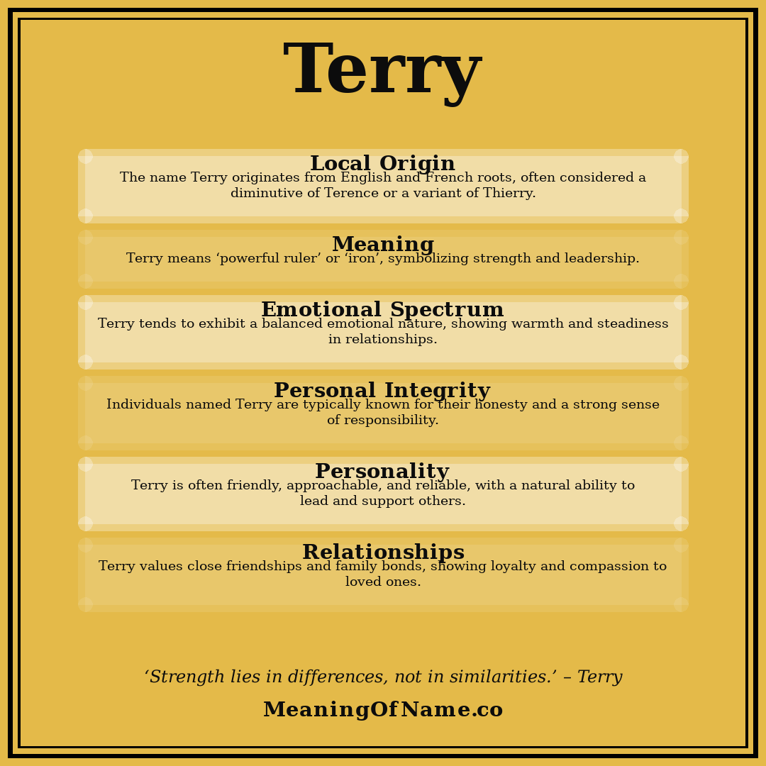 Terry name meaning poster