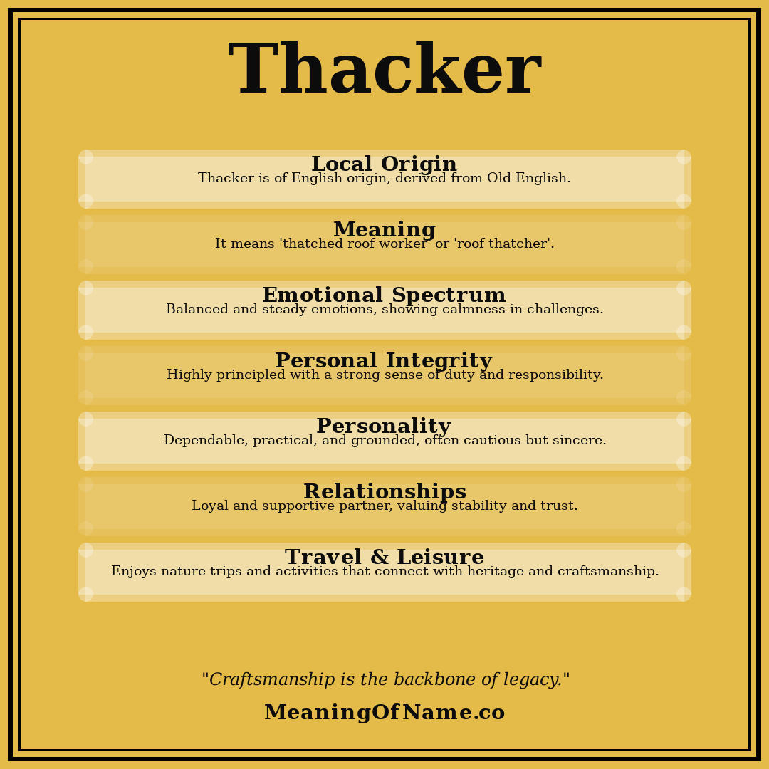 Thacker name meaning poster