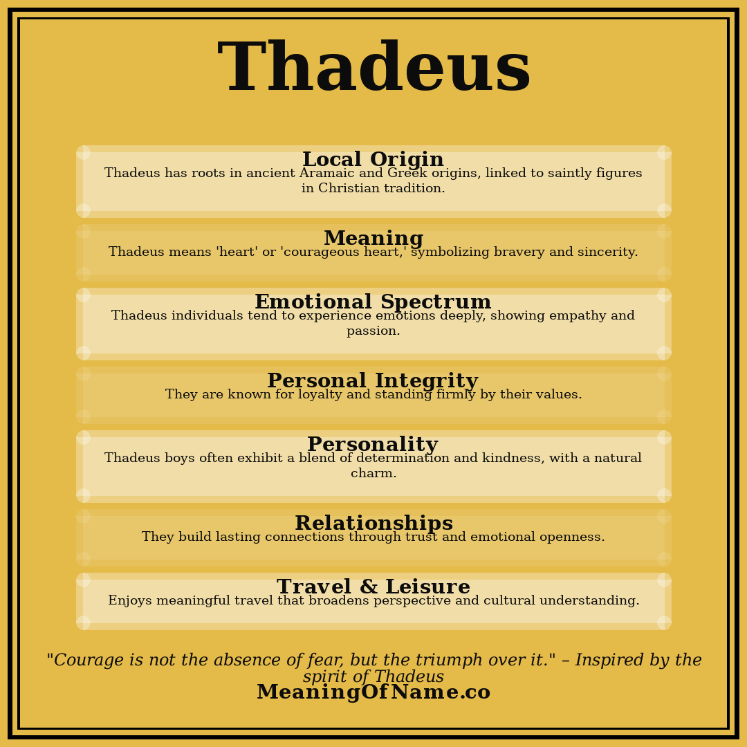 Thadeus name meaning poster