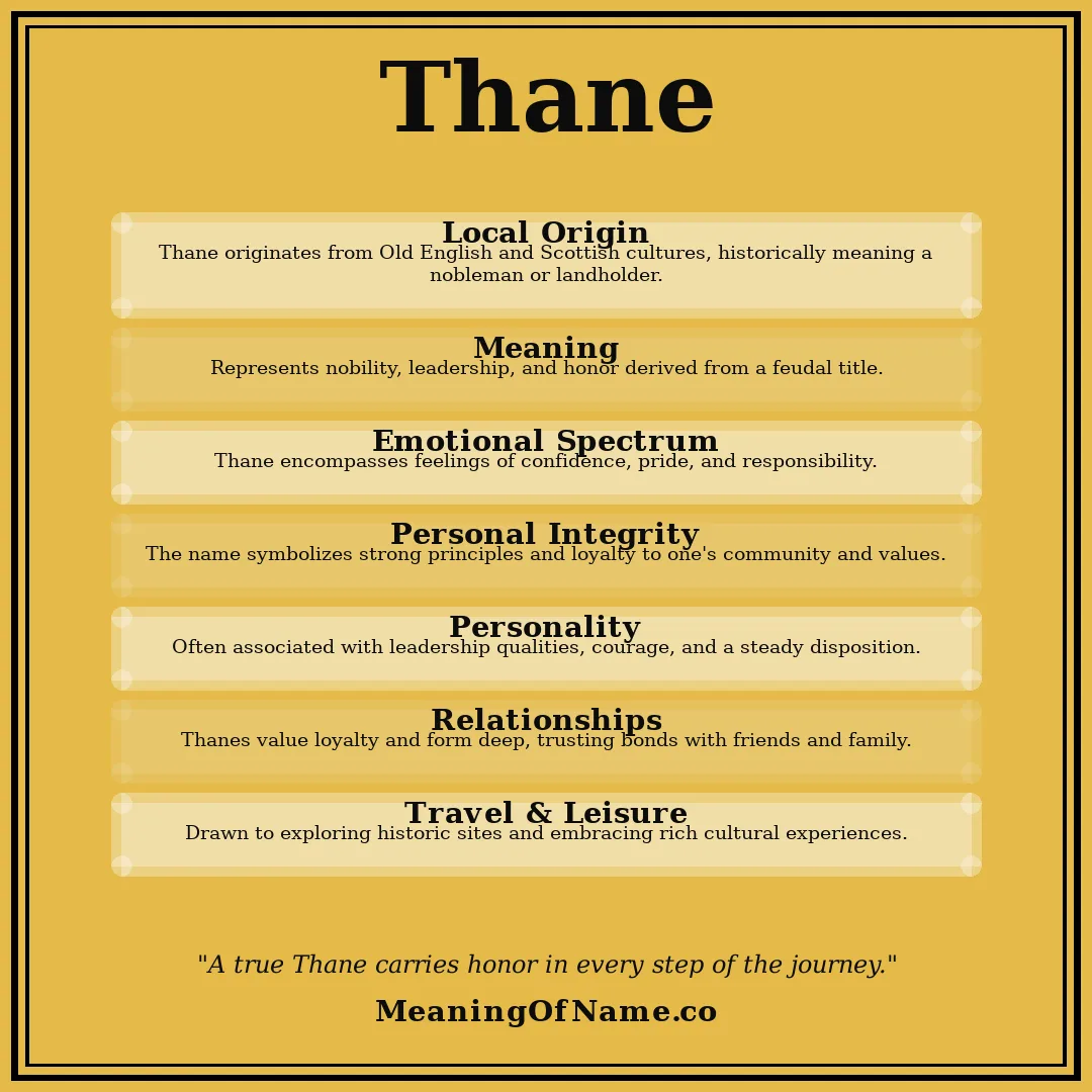 Thane name meaning poster