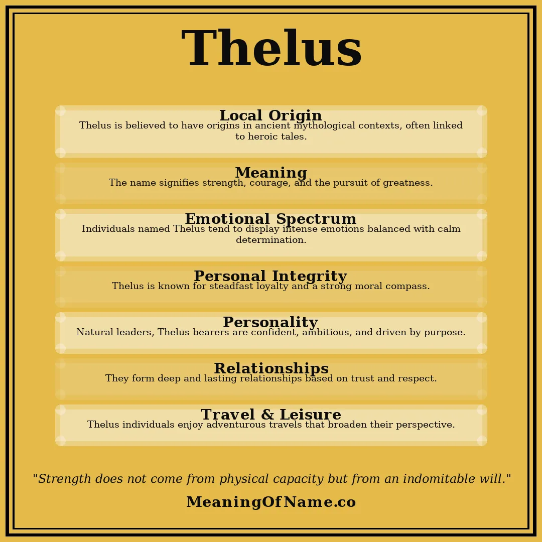 Thelus name meaning poster