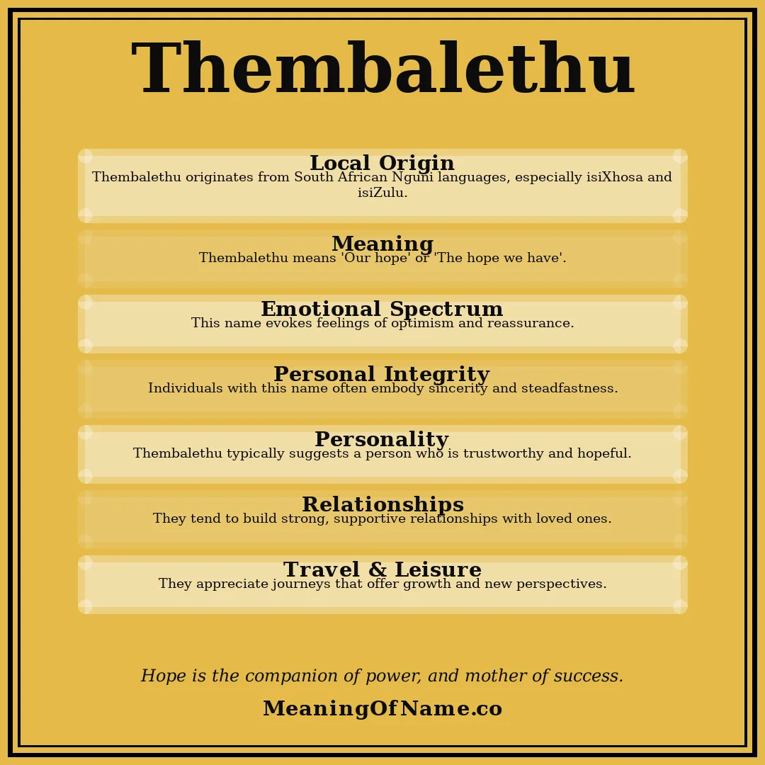 Thembalethu name meaning poster