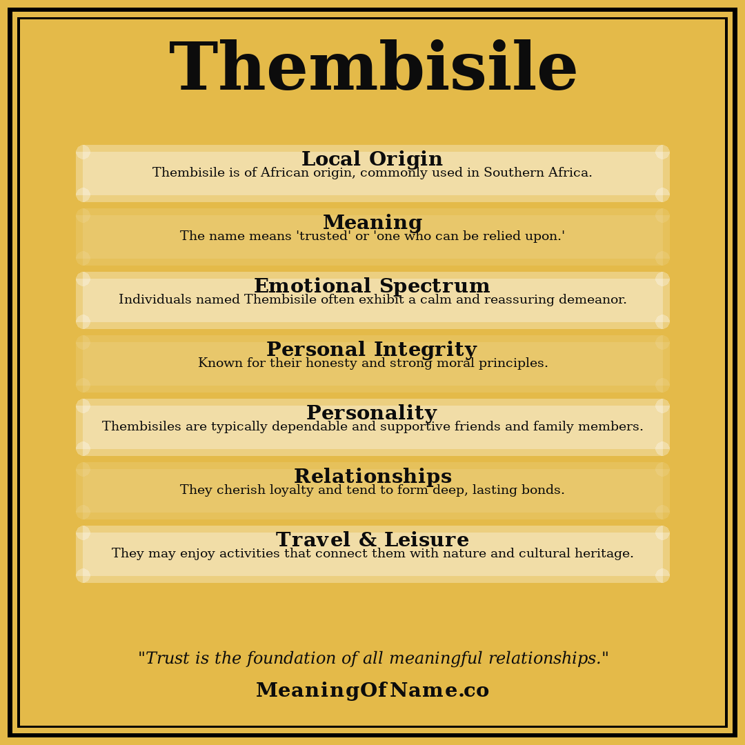 Thembisile name meaning poster