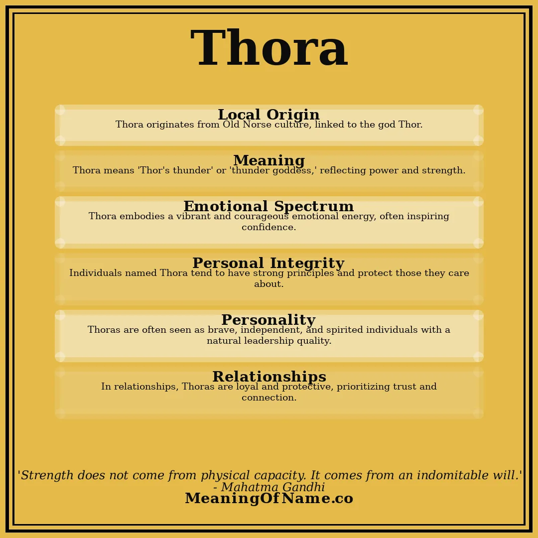 Thora name meaning poster