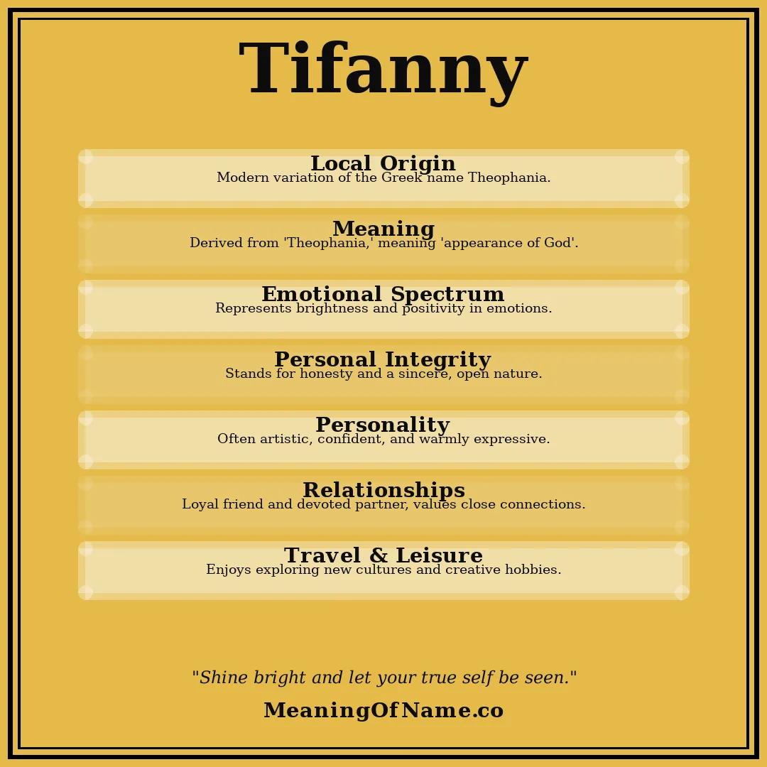 Tifanny name meaning poster