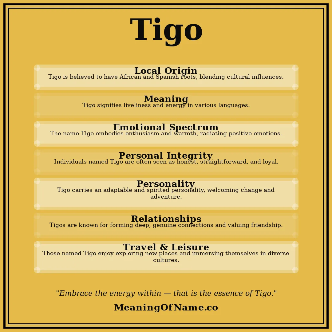 Tigo name meaning poster