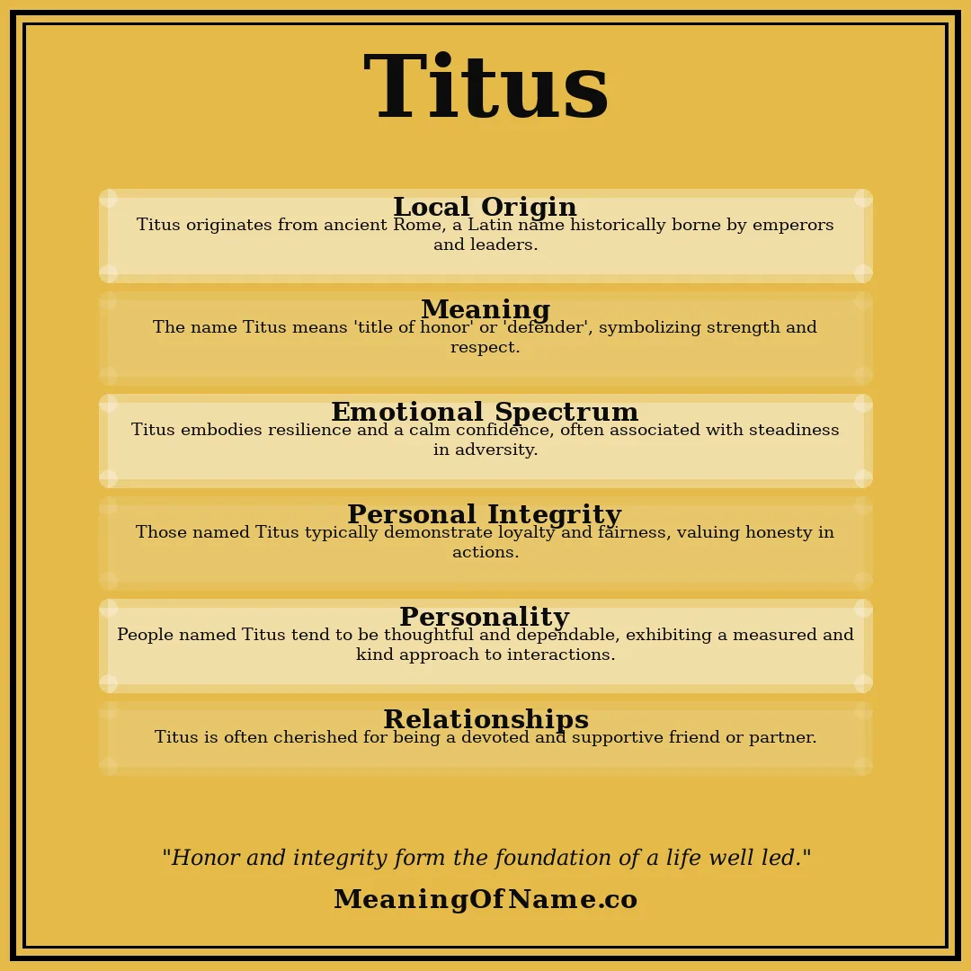 Titus name meaning poster