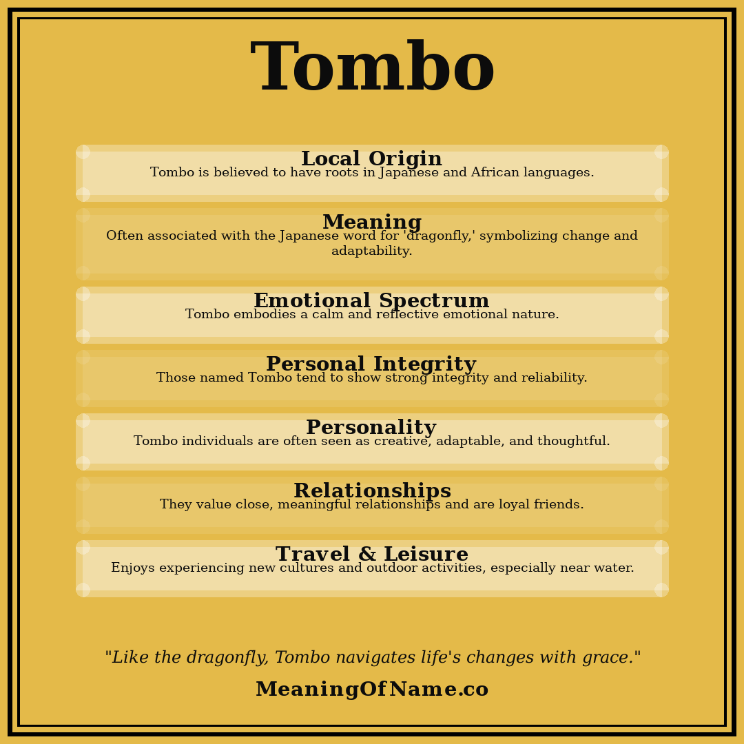 Tombo name meaning poster