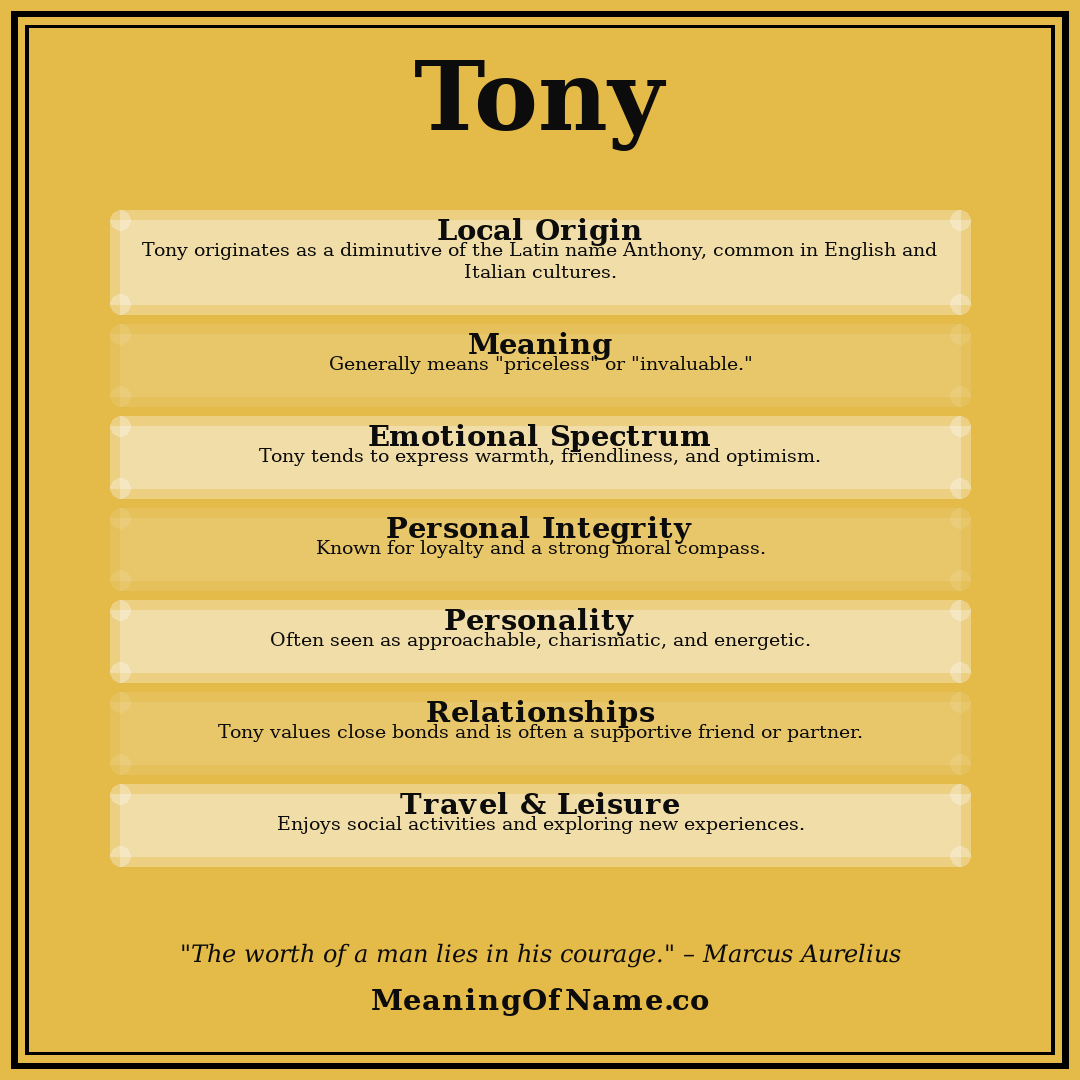 Tony name meaning poster
